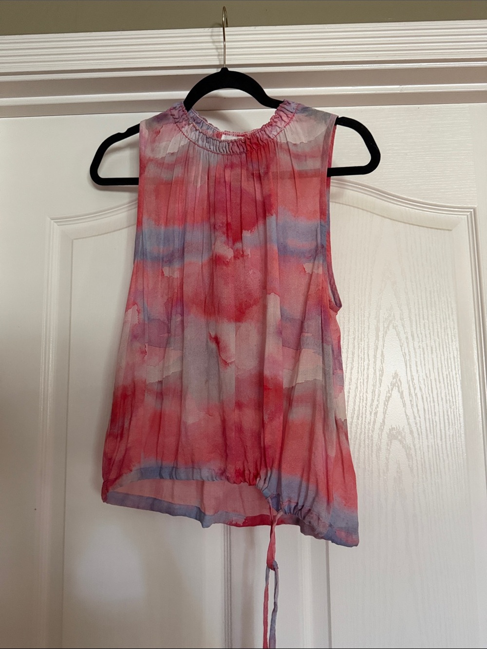 Bella Dahl Pink and Lavender Tie-Dye Sleeveless Blouson Camisole